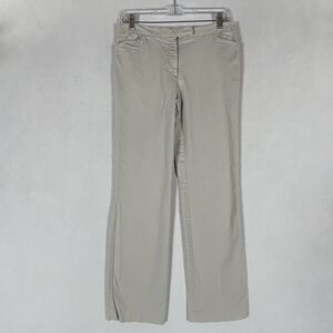 Tommy Hilfiger Straight Stretch Chino Pants Womens 6 White Mid Rise Side Casual